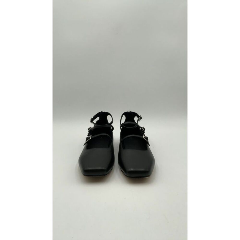 Quince Women Italian Leather Strappy Ballet Flat Black Shoes 8 - Picture 2 of 2